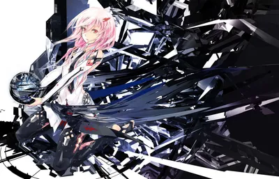 Обои на рабочий стол Инори Юдзуриха / Inori Yuzuriha из аниме Корона  грешника / Guilty Crown держит в руках сферу на черно-белом фоне, обои для  рабочего стола, скачать обои, обои бесплатно картинки