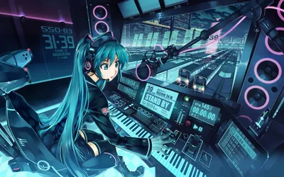 wallpaper for desktop, laptop | au26-hatsune-miku-anime -girl-blue-illustration-art-cute картинки