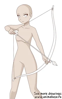 Girl with a bow and arrow - Девушка с луком и стрелой, поза для рисования |  Drawing reference poses, Anime poses reference, Anime drawings картинки