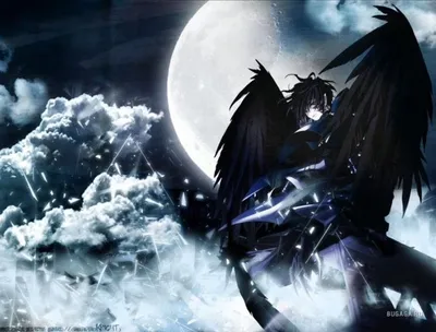 ангел с черными крыльями | Dark angel wallpaper, Dark anime, Anime  background картинки