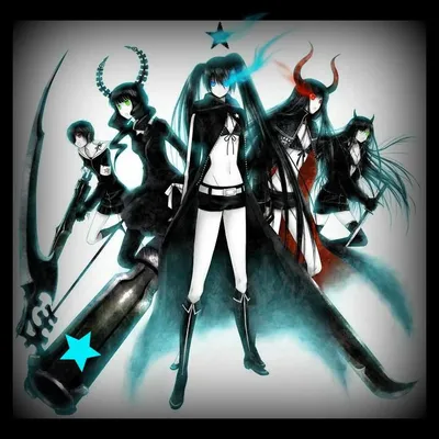 Обои на рабочий стол Мато Курои / Mato Kuroi из аниме Стрелок с черной скалы  / Black Rock Shooter с пистолетом в одной руке и мечом в другой, обои для  рабочего стола, картинки