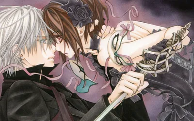 Скачать обои девушка, аниме, вампир, парень, рыцарь вампир, седзе, Vampire  knight, Юки Куран, раздел сёдзё в разрешении 1280x800 картинки