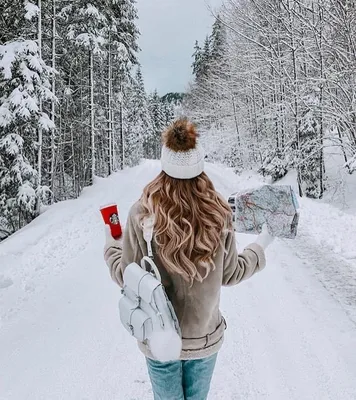 Девушка в зимнем лесу - 68 фото картинки