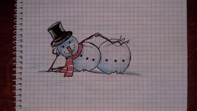 Как нарисовать зиму легко / How to draw winter easily - YouTube картинки