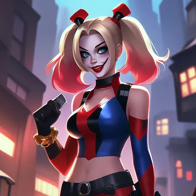 Anime Painting Of Style Harley Quinn W by artworkfolder14 on DeviantArt картинки