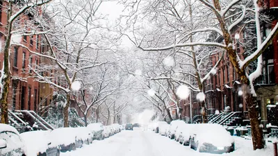 Скачать обои зима, город, улица, Winter, Snow, Street, раздел город в  разрешении 1920x1080 картинки