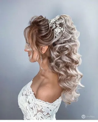Прически на свадьбу | Wedding hairstyles, Unique wedding hairstyles, Curled  wedding hair картинки