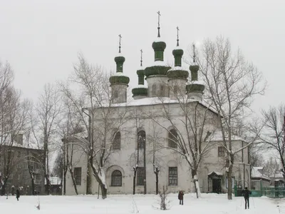 Фото Церковь Россия Torzhok, Tver region тумане зимние Снег Дома картинки