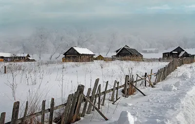 Оригинал схемы вышивки «деревня зимой» (№158304) - Вышивка крестом картинки