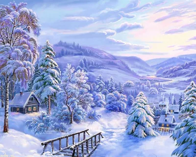 зима, новый год | Winter painting, Winter wallpaper, Winter art картинки