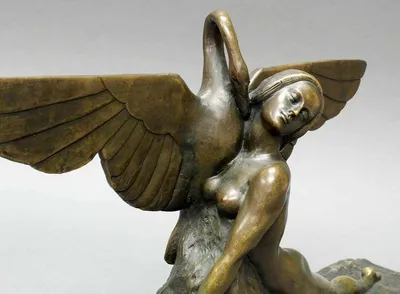 Bronze Sculpture lady play with swan bronze statue LEDA AND THE SWAN  ~Figurine | eBay картинки