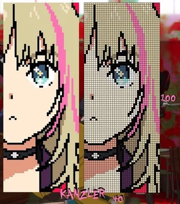 Pixel art anime character | Рисунки крестов, Пиксельные изображения  minecraft, Гобелен рисунки картинки