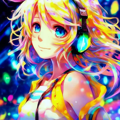 Rin Kagamine. Anime art, белый фон…» — создано в Шедевруме картинки