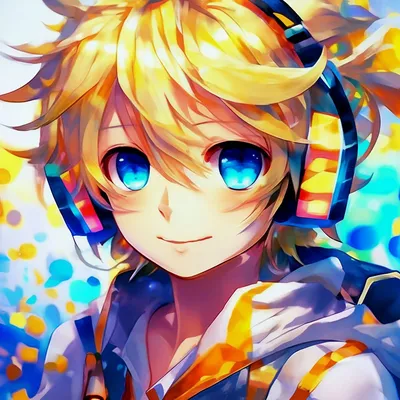 Len Kagamine. Anime art, белый фон…» — создано в Шедевруме картинки