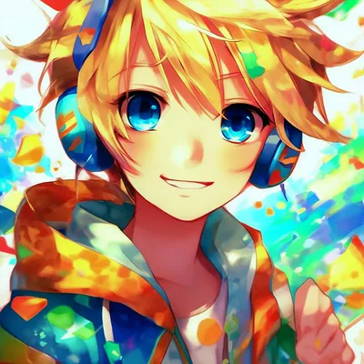 Len Kagamine. Anime art, белый фон…» — создано в Шедевруме картинки