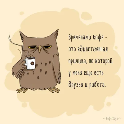 кофе #сова #утро #morning #coffee #owl | Цитаты о кофе, Смешные рисунки,  Смешной кофе картинки