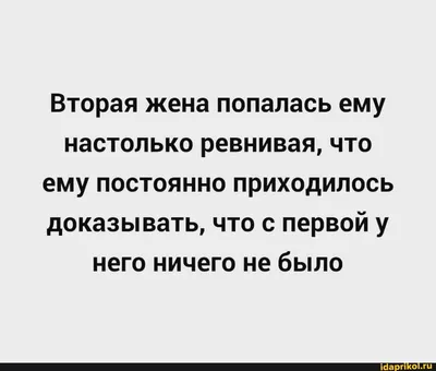 Вторая жена попалась ему настолько ревнивая, что ему постоянно приходилось  доказывать, что первой него ничего не было - АйДаПрикол | Надписи, Смешной  юмор, Смешно картинки