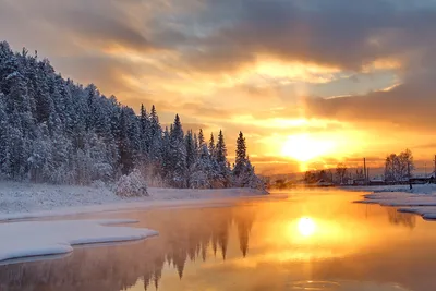 Фото Финляндия Southwest Finland Зима Природа снеге рассвет и закат картинки