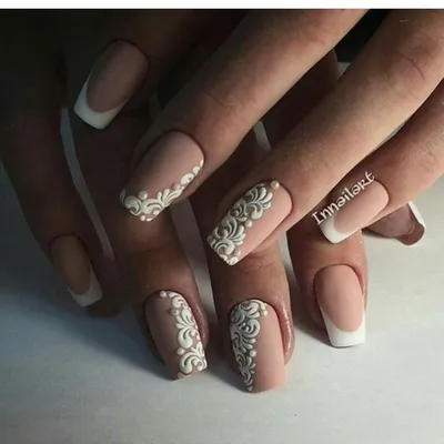 Маникюр №1588 - Дизайн, фото и описание образца | Lace nails, Best nail art  designs, Bridal nails картинки