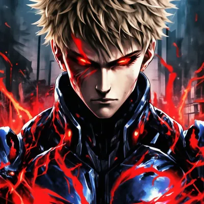 Злой генос из аниме one punch man…» — создано в Шедевруме картинки